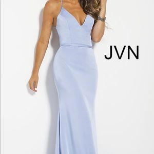 Sky Blue Satin Prom Dress